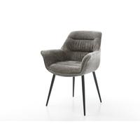 DeLife Chaise-rembourrée Kaira-Flex 4 Pieds Coniques Noir bou oux Couleur Boue