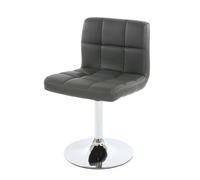 Chaise De Salle À Manger Kavala, Chaise De Cuisine, Pivotante Simili Cuir Gris Base Chromée
