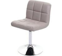 Chaise De Salle À Manger Kavala, Chaise De Cuisine, Pivotante Simili Cuir Taupe-Gris Base Chromée