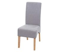 Chaise de salle à manger Latina, chaise de cuisine, tissu/textile gris clair, pieds clairs