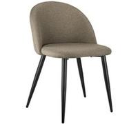 Chaise de salle à manger LINFE 4 pièces, YeMaster structure en métal, revêtement blanc, 45x54x78cm, Gris Marron Gris Marron G