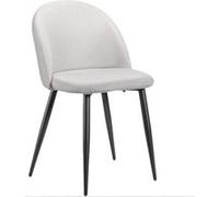 Chaise de salle à manger LINFE 8 pièces, YeMaster structure en métal, revêtement blanc, 45x54x78cm, beige beige G