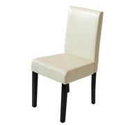 Chaise De Salle À Manger Littau, Chaise De Cuisine, Similicuir Crème, Pieds Foncés Beige