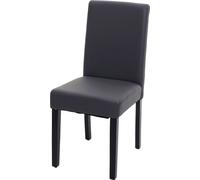 Chaise de salle à manger Littau, chaise de cuisine, similicuir ~ gris mat, pieds foncés