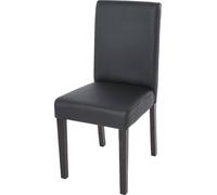 Chaise de salle à manger Littau, chaise de cuisine, similicuir ~ noir mat, pieds foncés