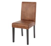 Chaise De Salle À Manger Littau, Chaise De Cuisine, Tissu/Textile Simili-Daim, Pieds Foncés Marron