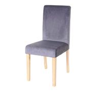 Chaise De Salle À Manger Littau, Chaise De Cuisine, Velours Gris, Pieds Gris