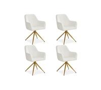 Chaise de salle à manger lot 4 chaises blanc