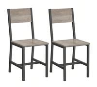 Chaise De Salle À Manger Lot De 2, Cadre En Acier, Style Industriel, Pour Salle À Manger, Salon, Cuisine, Grège Chiné Et Gris Mat Gris