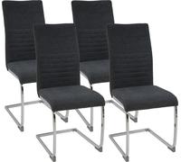 Chaise de salle à manger LUGANO Piétement luge, SET de 4, Gris