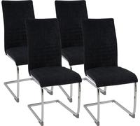 Chaise de salle à manger LUGANO Piétement luge, SET de 4, noir