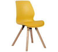 Chaise de Salle à Manger Luna - CLP - Design Scandinave - Jaune - Pieds en Bois
