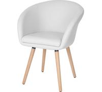 Chaise de salle à manger Malmö T633, chaise de cuisine, design rétro des années 50 ~ similicuir, blanc