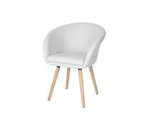 Mendler Chaise de Salle à Manger Malmö T633, Fauteuil - Similicuir, Blanc