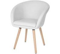 Chaise De Salle À Manger Malmö T633, Fauteuil, Design Rétro Des Années 50 Similicuir, Blanc Blanc
