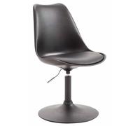 Chaise De Salle A Manger Maverick avec Siège en Plastique Et Revêtement en Similicuir I Chaise Design Retro Ajustable avec Pied en Métal, Couleur:Noir, Couleur du Cadre:Noir