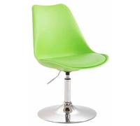 Chaise De Salle A Manger Maverick avec Siège en Plastique Et Revêtement en Similicuir I Chaise Design Retro Ajustable avec Pied en Métal, Couleur:Vert, Couleur du Cadre:Chrome