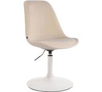 Chaise de salle à manger Maverick en velours , Crème/Blanc