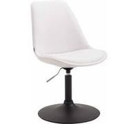 CLP Chaise De Salle A Manger Maverick en Similicuir I Chaise Design Retro avec Siège Ajustable Et Pivotant I Piètement Métal, Couleur:Blanc, Couleur du Cadre:Noir