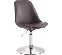 CLP Chaise De Salle A Manger Maverick en Similicuir I Chaise Design Retro avec Siège Ajustable Et Pivotant I Piètement Métal, Couleur:Marron, Couleur du Cadre:Chrome