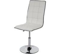Chaise de salle à manger MENDLER HWC-C41 réglable en hauteur similicuir blanc Blanc G