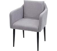 Chaise De Salle À Manger Hwc-H93, Chaise De Cuisine Chaise Longue Tissu/Textile Gris Clair Gris