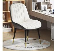 Chaise de salle à manger moderne avec rotation à 360 ° en cuir avec dossier haut et pieds en métal, idéale pour la maison, le bureau, le salon, la salle à manger, le salon ou la chambre à coucher