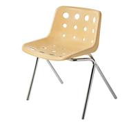 Chaise de salle à manger moderne du milieu du siècle en plastique ajouré de style rustique avec siège rembourré dossier incurvé et cadre en métal chromé pour cuisine, intérieur et extérieur