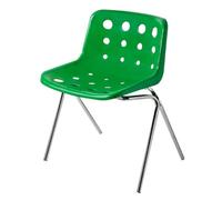 Chaise de salle à manger moderne du milieu du siècle, style ferme, en plastique ajouré, rembourrée, avec dossier incurvé, cadre en métal chromé, polyvalente, pour une utilisation en intérieur et en