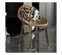 Chaise De Salle À Manger Moderne en Acrylique, Chaises De Cuisine Transparentes Chaise À Dossier Coquillage Motif Losange pour Café, Négociation D'exposition(Amber Color,4PCS)