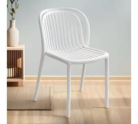 Chaise De Salle À Manger Moderne en Plastique Chaises De Jardin À Dossier Ajouré Chaise De Cuisine Empilables en Plastique Chaises D'appoint pour Salle À Manger Et Salon(Bianco,Without armrests)