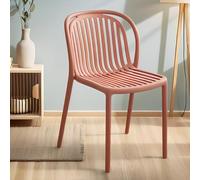 Chaise De Salle À Manger Moderne en Plastique Chaises De Jardin À Dossier Ajouré Chaise De Cuisine Empilables en Plastique Chaises D'appoint pour Salle À Manger Et Salon(Roze,Without armrests)