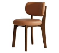 Chaise de salle à manger moderne sans accoudoirs du milieu du siècle - Chaise d'appoint rembourrée en bois de noyer avec dossier incurvé et cuir, idéale pour la cuisine, la salle à manger et la