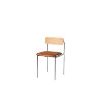 Chaise de Salle à Manger Moebe Offset, Revêtement Chrome/chêne Huilé/cognac