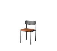 Chaise de Salle à Manger Moebe Offset, Revêtement Noir/cognac