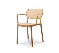 Chaise de salle à manger moutarde style vintage avec accoudoirs