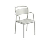 Chaise de Salle à Manger Linéaire en Acier Muuto avec Accoudoirs Gris