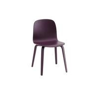 Muuto Chaise Visu Chair base en bois Dark plum
