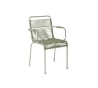 Chaise de Salle à Manger Mya Spaghetti avec Accoudoirs, Vert Sauge