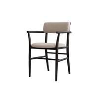 Chaise de Salle à Manger Nama avec Accoudoirs 101 Copenhagen, Café Noir/lin