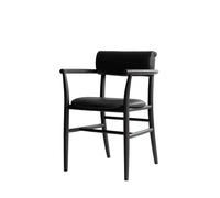 Chaise de Salle à Manger Nama de 101 Copenhagen avec Accoudoirs, Cuir Noir Café/noir Aniline