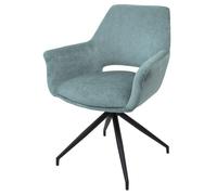 Chaise en metal non pliable H. 86 cm interieur bleu