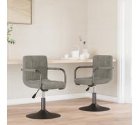 vidaXL Chaises pivotantes de salle à manger 4 pcs Gris clair Velours
