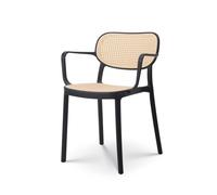 Kosmi Chaise de Salle à Manger Noire Style Vintage avec accoudoirs