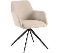 Chaise de Salle à Manger Olema CLP, Chaise Rembourrée Modern Style, Pivotante 180°, Mécanisme de Pivotement, Couleur: Crème