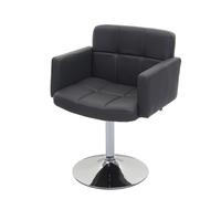 Chaise de salle à manger - ORLANDO - Orlando - Similicuir gris - Chaise pivotante 360° - Accoudoirs inclus