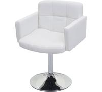 Chaise de salle à manger Orlando, chaise de cuisine pivotante chaise, similicuir chrome ~ blanc