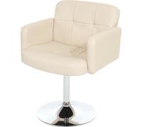 Chaise de salle à manger Orlando, chaise de cuisine pivotante chaise, similicuir chrome ~ crème