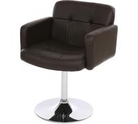 Chaise de salle à manger Orlando, chaise de cuisine pivotante chaise, similicuir chrome ~ marron