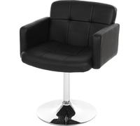 Chaise de salle à manger Orlando, chaise de cuisine pivotante chaise, similicuir chrome ~ noir